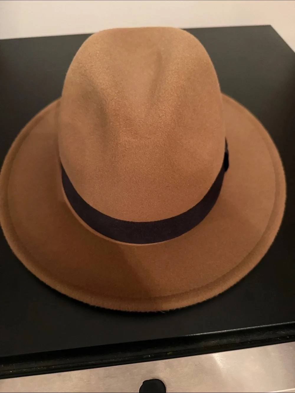 H&M Brown Felt Fedora with Black Band